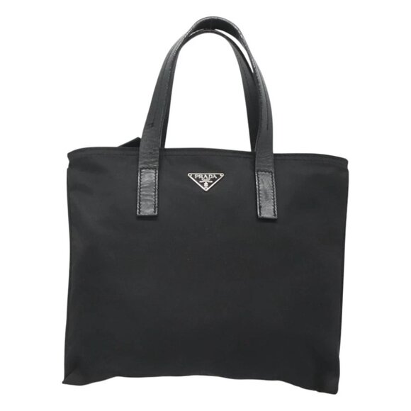 PRADA Hand Bag Nylon Black Silver Auth 118620 - Picture 1 of 16